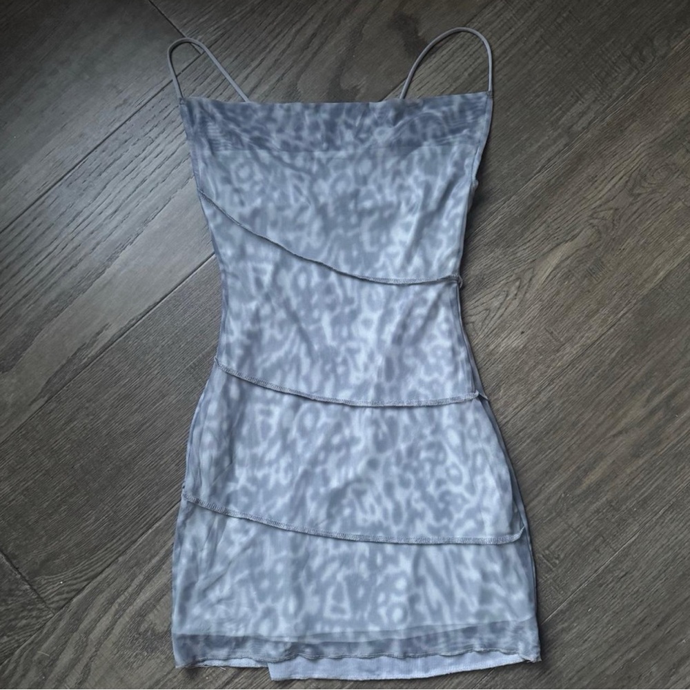 Motel Rocks Gray Patterned Mini Dress